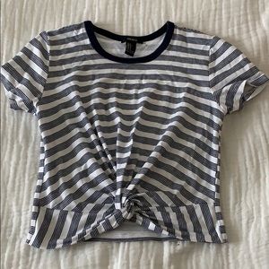 Forever 21 striped tee with knot detailing